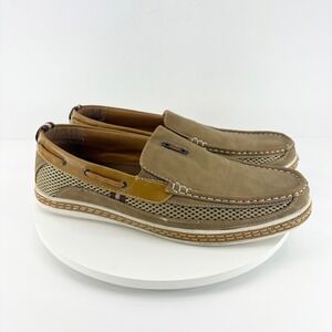 Frenchic Men's Tan Mesh Boat Shoes Slip On Loafers Size 10.5